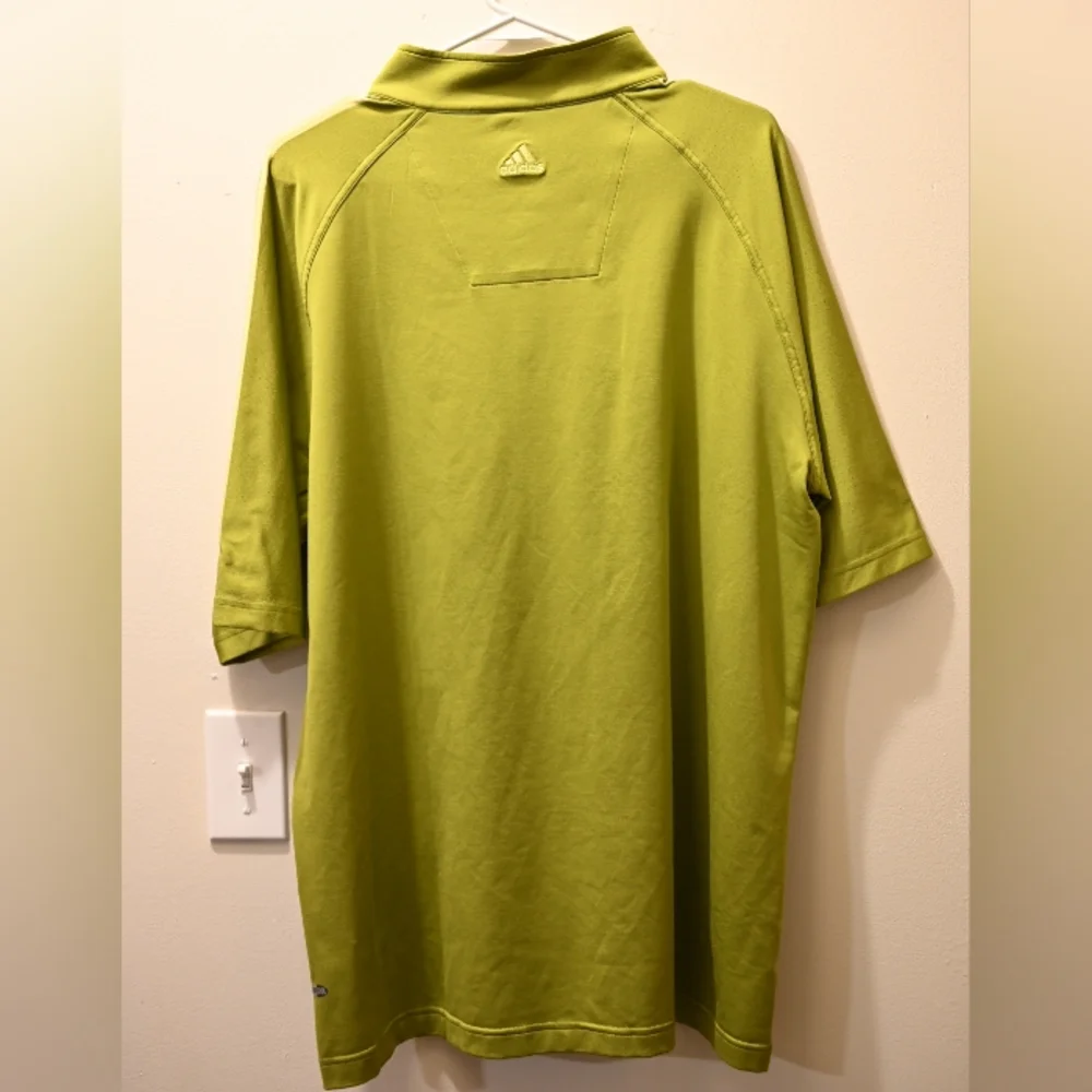 Adidas Quarter 1/4 Zip Short Sleeve Golf Athletic Top Shirt Olive Lime Green XXL